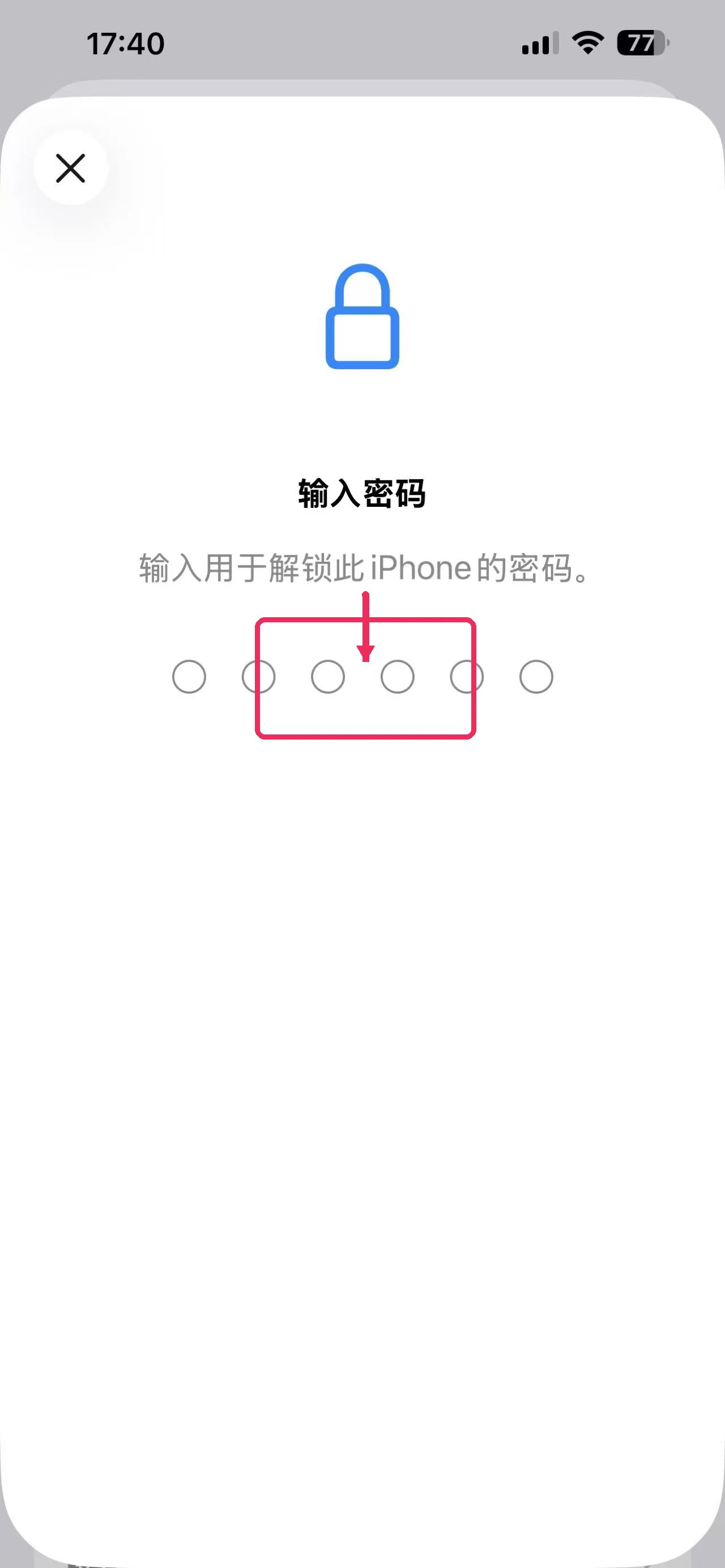 iOS 第 5 步:输入 iPhone 锁屏密码